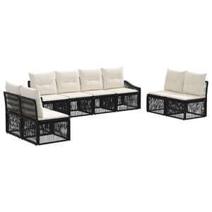vidaXL Tuinbankenset 8 st Zwart poly rattan