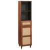 vidaXL Badkamerkast met lade 5 pcs Bruin en zwart Massief Mango Hout