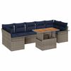 vidaXL Tuinbankenset 8 st Grijs en Marineblauw poly rattan
