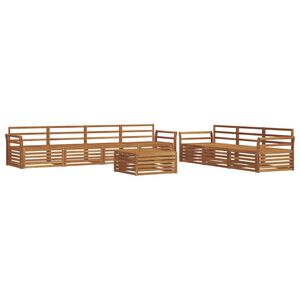 vidaXL Buiten bankenset 8 pcs Naturel Massief Acaciahout