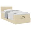 vidaXL Ottoman bed met matras 80x200cm stof cr&egrave;mekleurig