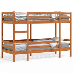 vidaXL Stapelbed massief grenenhout wasbruin 90x190 cm