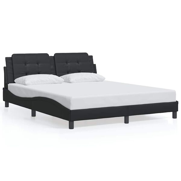 vidaXL Bedframe zonder matras "Zadar" kunstleer zwart 160x200 cm
