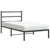 vidaXL Bedframe met hoofdbord metaal zwart 100x200 cm