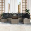 vidaXL Tuin Sofa Set met kussen met opslag 9 pcs Grijs Poly riet