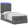 vidaXL Ottoman bed met matras en LED's 100x200cm stof donkergrijs