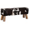 vidaXL Bank 110 x 30 x 45 cm Echt Leer Zwart en Wit
