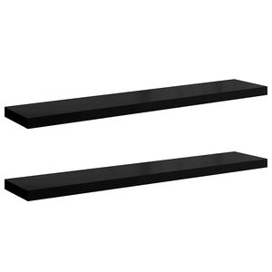 vidaXL Wandschappen zwevend 2 st 120x23,5x3,8 cm MDF hoogglans zwart