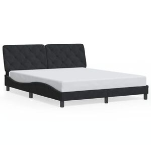 vidaXL Bedframe zonder matras 160x200 cm fluweel zwart