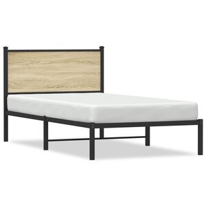 vidaXL Bedframe zonder matras metaal sonoma eikenkleurig 100x200 cm