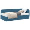vidaXL Hoekbedframe met matras Blauw 90 x 200 cm Fluweel