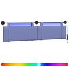 vidaXL Hangend hoofdbord Met LED-verlichting Jeans Blauw Stof