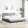 vidaXL Bed met matras stof lichtgrijs 180x200 cm
