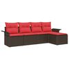 vidaXL Tuin Sofa Set 5 st Bruin poly rattan