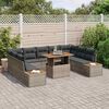 vidaXL Tuin Eetset met kussen met kussen 10 pcs Grijs en Bruin