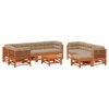 vidaXL Tuin loungeset 10 st Wasbruin Massief grenenhout