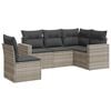 vidaXL 5-delige Loungeset met kussens poly rattan lichtgrijs