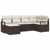 vidaXL Bankstel 6 st Bruin en Cr&egrave;me poly rattan