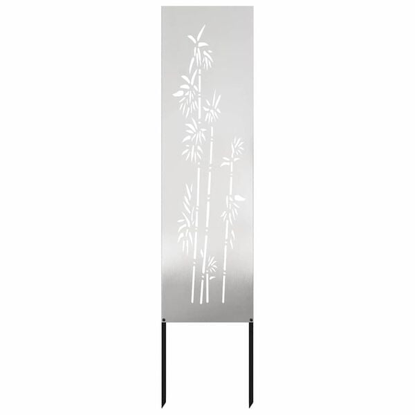 vidaXL Tuin Privacy Screen Bloemen Zilver 32 x 140 cm Roestvrij staal