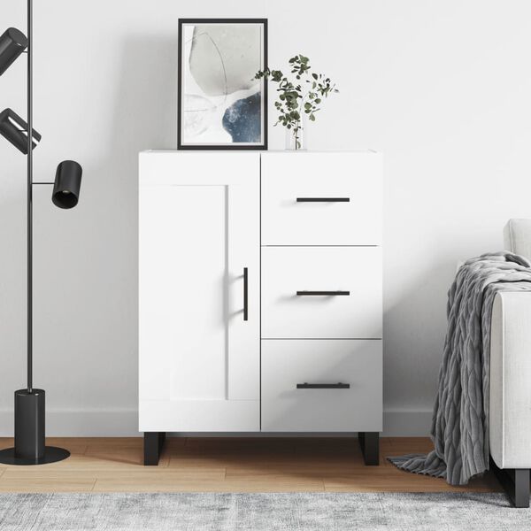 vidaXL Dressoir 69,5x34x90 cm bewerkt hout wit