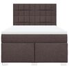 vidaXL Boxspring met matras stof donkerbruin 140x190 cm