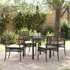 vidaXL Tuin Eetset 5 pcs Zwart poly rattan