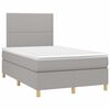 vidaXL Boxspring met matras en LED stof lichtgrijs 120x190 cm