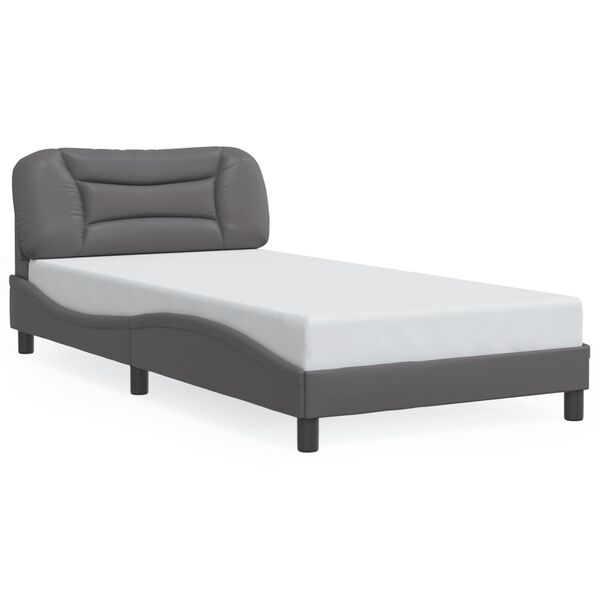 vidaXL Bedframe met LED zonder matras "Hvar" grijs 100x200 cm