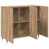 vidaXL Dressoir Artisan Eiken 90 x 34 x 80 cm Bewerkt hout