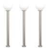 vidaXL Bolderverlichting 3 stuks 120 cm RVS IP44