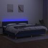 vidaXL Boxspring met matras en LED stof blauw 200x200 cm