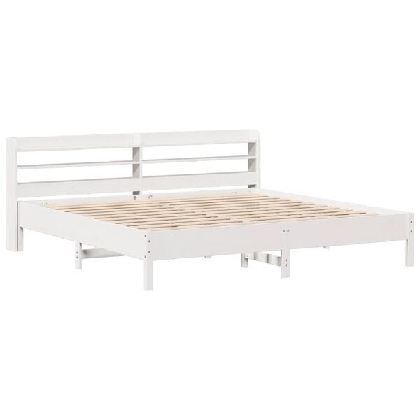 vidaXL Bedframe zonder matras massief grenenhout wit 200x200 cm