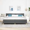 vidaXL Boxspring bed met matras Donkergrijs 200 x 200 cm Stof