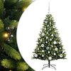 vidaXL Kunstkerstboom met scharnier 150 LEDs Groen 120 cm PVC en PE