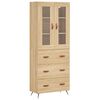 vidaXL Hoge kast 69,5x34x180 cm bewerkt hout sonoma eikenkleurig