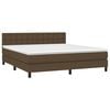 vidaXL Boxspring met matras stof donkerbruin 180x200 cm