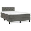 vidaXL Boxspring met matras en LED fluweel donkergrijs 120x190 cm