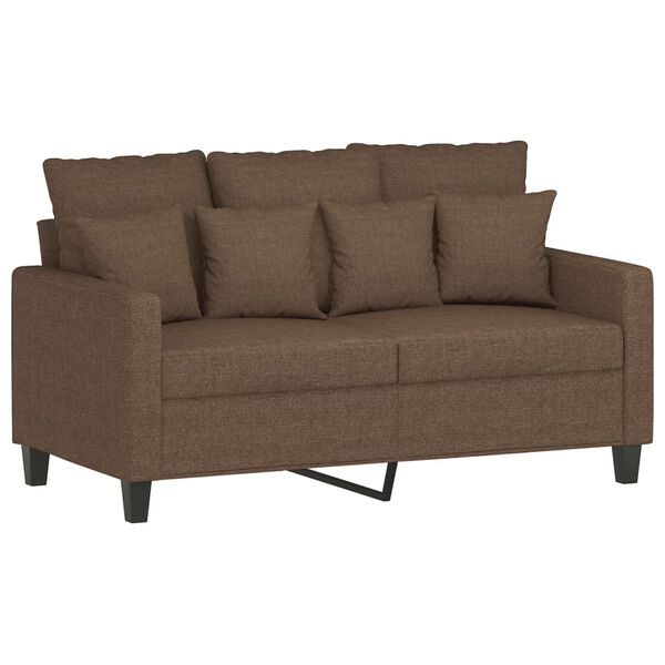 vidaXL 4-delige Loungeset met kussens stof bruin