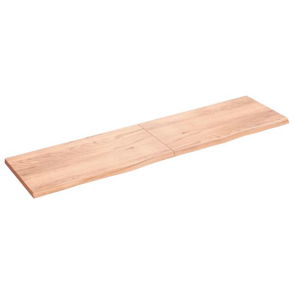 vidaXL Wandschap 200x50x(2-4)cm behandeld massief eikenhout lichtbruin
