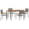 vidaXL Tuin eettafelset 5 st Grijs poly rattan