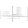 vidaXL Bedframe met hoofd- en voeteneinde metaal wit 100x200 cm