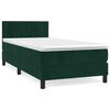 vidaXL Boxspring met matras fluweel donkergroen 100x200 cm