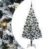 vidaXL Kunstkerstboom Wit 210 cm PVC en Staal en Kunststof