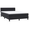 vidaXL Boxspring met matras fluweel zwart 160x210 cm