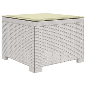 vidaXL E&eacute;npersoons Tuinbank met Kussen Rattan Look PP Wit
