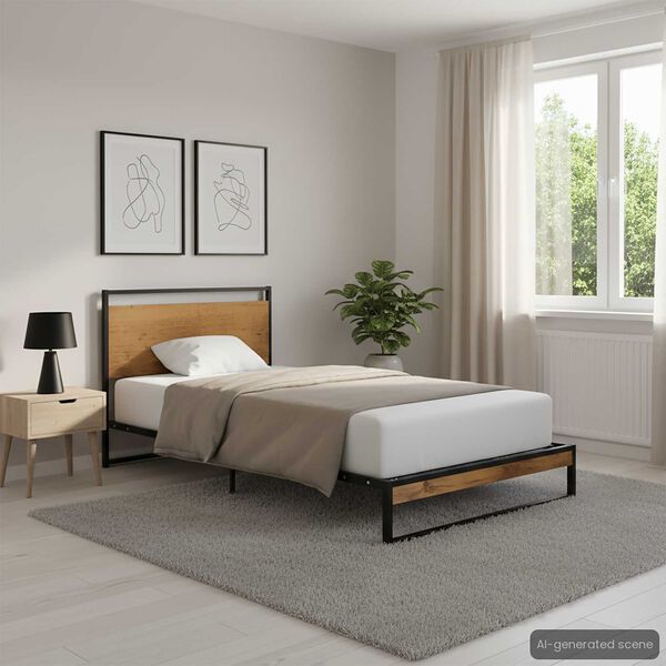 vidaXL Bedframe metaal 100x200 cm