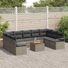 vidaXL Tuinbankenset met opslag 10 pcs Grijs poly rattan