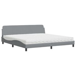 vidaXL Bed met matras "Dover" stof lichtgrijs 200x200 cm