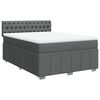 vidaXL Boxspring met matras stof donkergrijs 160x200 cm