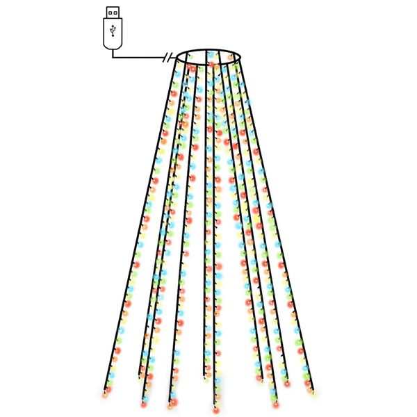 vidaXL Kerstboomverlichting met 400 LED's meerkleurig net 400 cm
